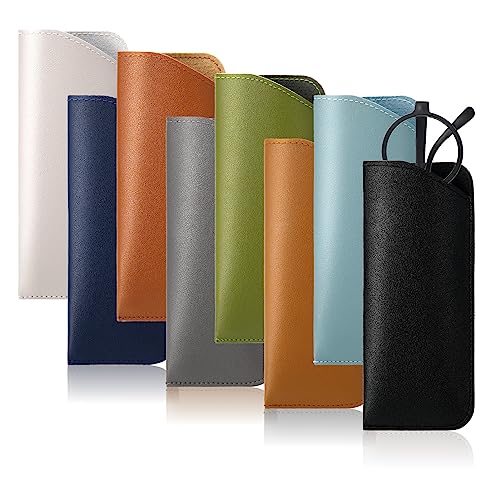 Image of 8 Pack Soft Glasses Case, Eyeglass Case Leather Sunglass Case, Portable Glasses Pouch for Women Men Kid