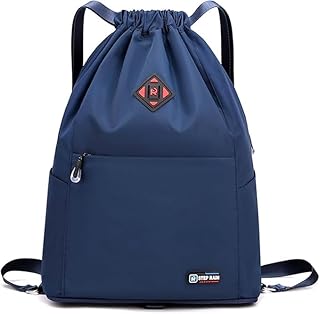 شنطة سفر قابلة للطي للرجال والنساء، شنطة كبيرة مقاومة للماء لصالة الالعاب الرياضية والرياضة مع مقبض، واسعة ومتينة، مثالية للسفر واللياقة البدنية والانشطة الخارجية (ازرق داكن)