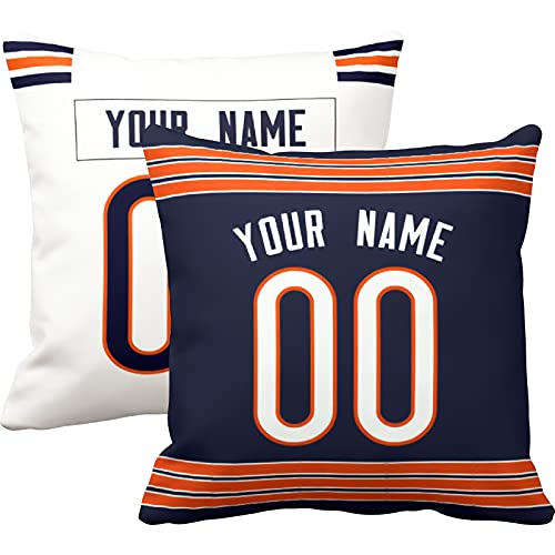 Image of ANTKING Chicago Throw Pillow with Custom Name and Number Personalized Gift for Men Women Boys