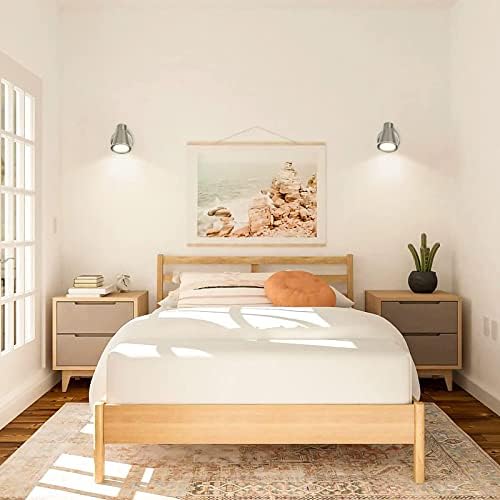 DLLT Track Lights Plug-in, Small Directional Wall Spotlight, Flush Mount Hallway Ceiling Light Fixture for Bedside, Hallway, Headboard Picture, Kitchen, Bedroom, Office, Warm White