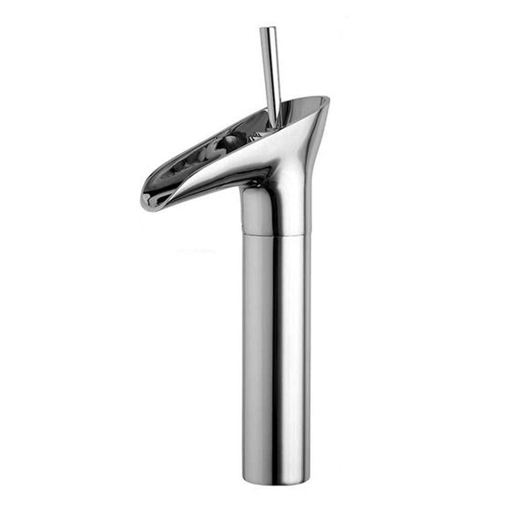 Grifo Monomando Grifo Monomando para Fregadero en Cascada Cromado Grifo Monomando para Lavabo de Baño de Lujo Moderno - Diseño Clásico Tradicional Grifos para Lavabo con Diseño de Copa de Vino