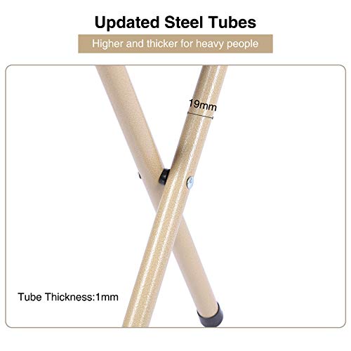 Redcamp 2 Pack Folding Camping Stool For Adults, 15 Inch Tall Sturdy Portable Camp Stools For Outdoor Fishing Hiking, Support 300 Lbs Capacity, Blue #TOP4