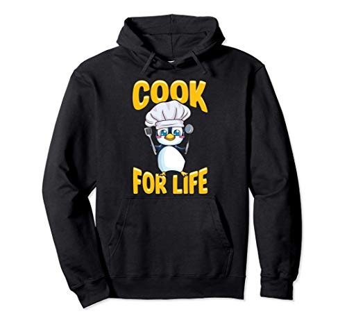 Cute Penguin Cook For Life Cooking & Animal Obsessed Felpa con Cappuccio