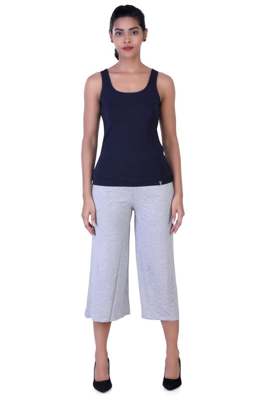 Image of Women's Viscose Calf-Length Palazzo Pants