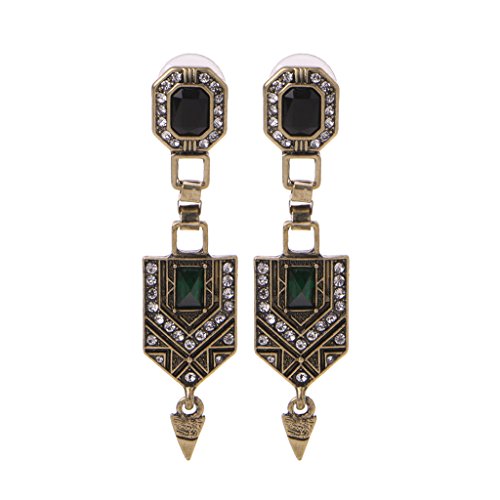 iwh Luxe métal vert émeraude diamant goutte déclaration boucles d'oreilles femmes bijoux en cristal