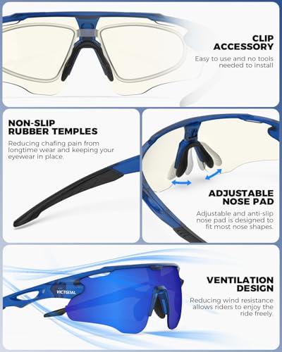Image of Photochromic Sunglasses for Men Women, Transition Sunglasses for Cycling