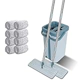 TBATM Squeezy Mop with Replaceable Ultra Fine Fiber Mop Cloth, Spin Mop and Bucket Set, Stainless Steel Handle, Dual Use of Dry and Wet, for All Floors Types,J