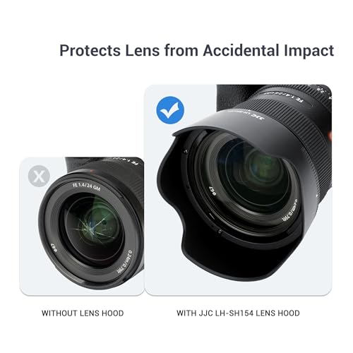 Image of JJC ALC-SH154 Bayonet Reversible Lens Hood Shade for Sony FE 24mm f /1.4 GM Lens SEL24F14GM, Replaces Sony ALC-SH154 Lens Hood, Allows to Attach 67mm Filter & Lens Cap, No Vignetting