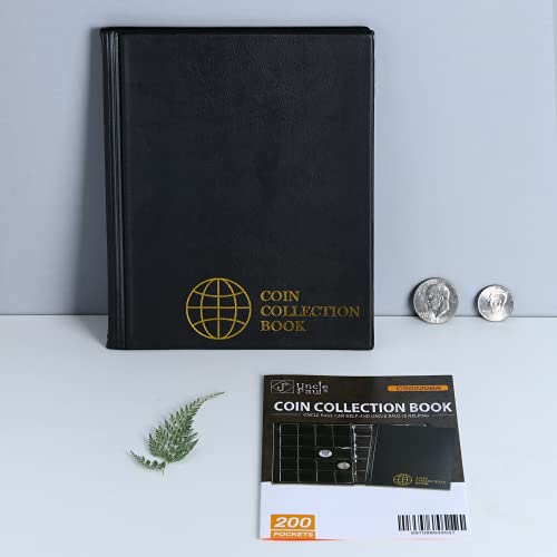 200 Pockets Coin Albums - 43X42 Mm/1.7X1.6 Inch Pocket Black Coin Book 10 Pages Coin Collection Holder Letter Size Coin Storage Book Cs0220Bk #TOP5