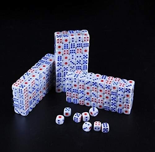 KRAFTMASTERS®100 Pieces 15MM Small 6 Sided Dice Set White Colors Acrylic Dice for Board Game or Teaching Math 3