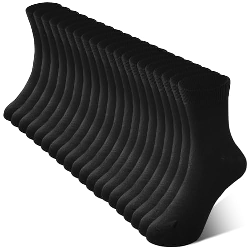 BAMBOO COOL Boy's Crew Socks 10 Pack, Dress Socks For Kids 8-12 Years, Lightweight Thin Breathable With Stretch Cuffs