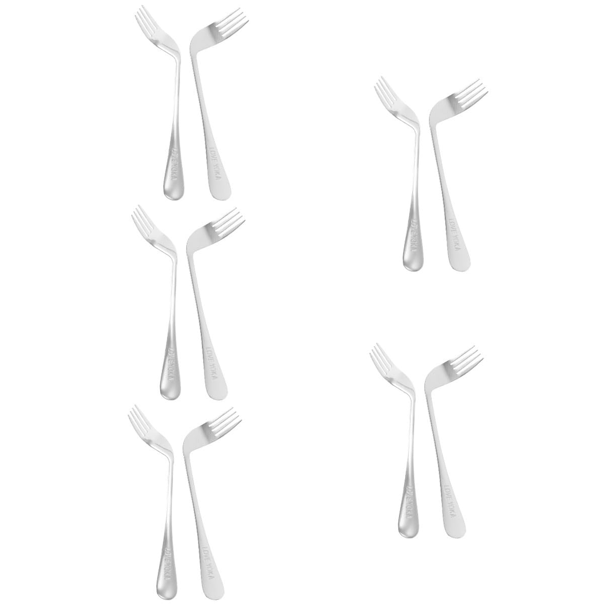 Mobestech 10piezas Cubiertos Ergonómicos Para Mayores De Tenedores Curvados Para Facilitar La Alimentación De Pacientes Cama Utensilios De Mesa Angulados y Adaptados Para Discapacitados