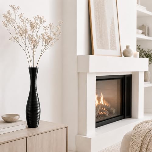 Image of Leewadee Large Floor Vase 20 inches Polyresin for Pampas Grass, Dried Flowers