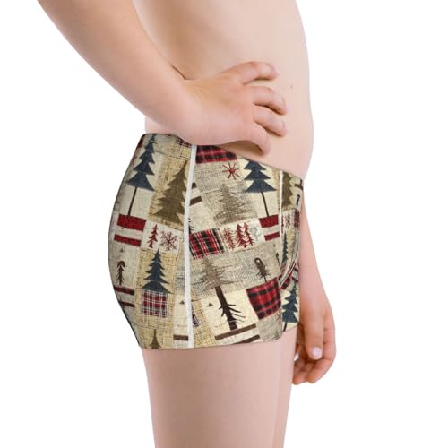 Boys' Cotton Boxer Brief Soft Underwear-Rustic Plaid Forest Lodge2