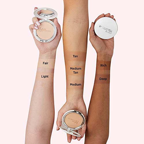 It Cosmetics Celebration Foundation Illumination, Medium Tan (W) - Full-Coverage, Anti-Aging Powder Foundation - Blurs Pores, Wrinkles & Imperfections - 0.3 Oz Compact #TOP2