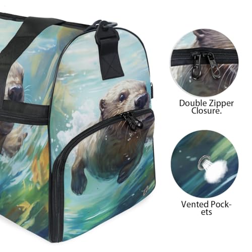 Otter 1 Travel Duffel Bag Luggage Sports Gym Bags With Shoes Compartment Large Capacity Lightweight Duffle Bag For Men Women3