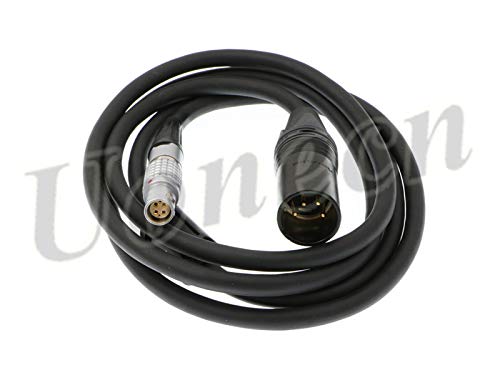Uonecn 6 pin Female to XLR 4 pin Male Power Cable for Red Epic Scarlet 8 feet.