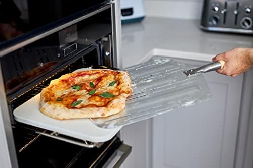 Hans Grill Pizza Peel PRO | Made for XL Pizza 12 inch + | Professional Restaurant Grade Perforated Metal Non-Stick Paddle for launching, turning and retrieving pizzas