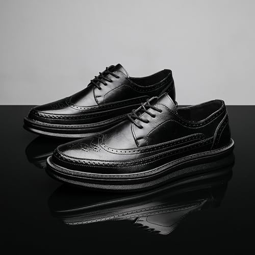 Men's Casual Wingtip Dress Sneakers Classic Leather Dress Shoes Fashion Platform Wingtip Oxford for Men2