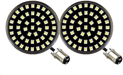 Eagle Lights Generation II Midnight Edition 2 Inch LED Front Turn Signals for Harley Davidson Motorcycles (White Running Lights)