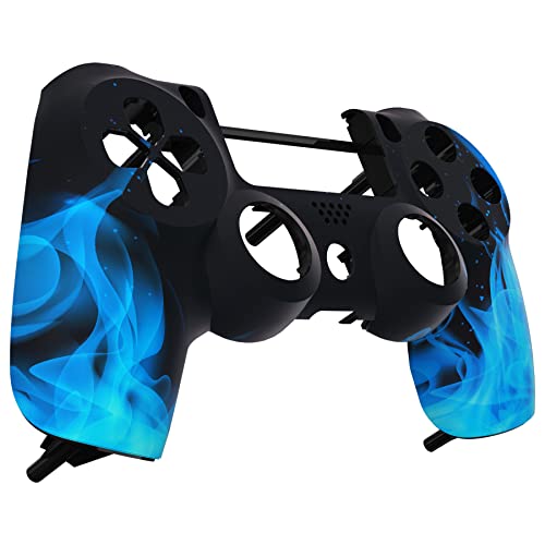 Extremerate Blue Flame Patterned Custom Faceplate Cover, Replacement Front Housing Shell Case Compatible With Ps4 Slim Pro Controller Jdm-040/050/055 - Controller Not Included #TOP2