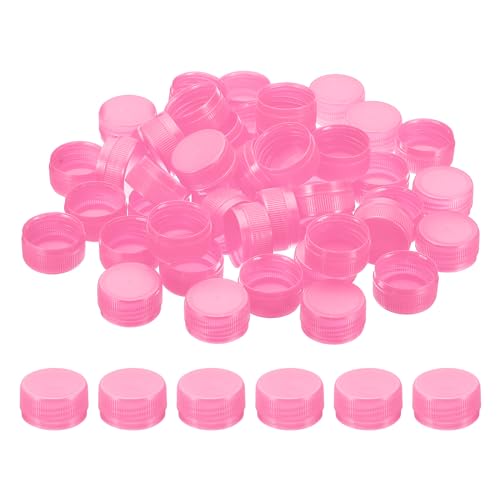 PATIKIL Tappi di Bottiglia Plastica da 1.2 Pollici per Artigianato, 50Pz Tappi a Vite Riutilizzabili per Bottiglie Vuote per Decorazioni Fai da Te, Rosa