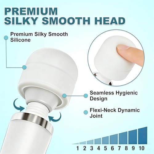 Image of Handheld Electric Back Massager, 10 Speed Wired Deep Tissue Vibrating Massager for Muscle Aches (Pearl)