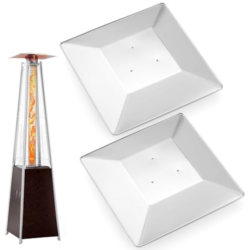 Outdoor Heater Replacement Parts, 2 PACKS Aluminum Reflector Shield, Pyramid Patio Heater Heat Reflector Shield Top, Suitable for Most Propane Gas Patio Heater and Other 4-Sided Glass Tube Heaters