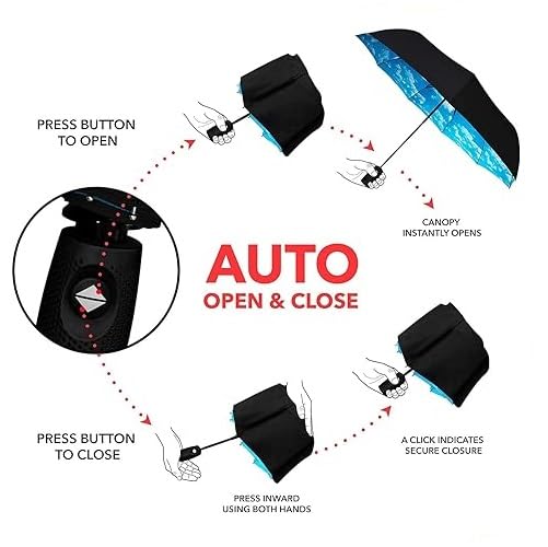 Image of 3 Fold with Auto Open and Close Umbrella For Man Women Kids Girls and Boys Rain and Wind Resistant Umbrella