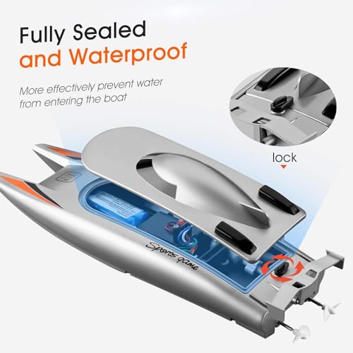Bateau télécommandé anti-interférence 2.4G Goolsky avec deux batteries rechargeables