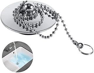 Agatige Bathtub Stopper with Chain, 42mm/1.65inch Bathtub Drain Strainers Stainless Steel Hair Catcher Bathtub Drain Stopper Protectors Kitchen Sink Stopper