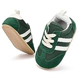 BACSAC Baby Shoes for Boys Girls Non Slip Low Top Infant Walking Shoes Breathable Comfort Toddler Walker Shoes Pull On Newborn Baby Sneakers(Green,6-9 Months)