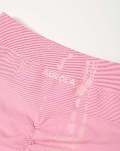 Image of AUROLA Serpent Seamless Scrunch Workout Shorts for Women,Tummy Control Squat Proof Ribbed Thick Active Gym Short