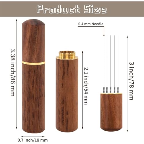 Image of Coffee Machine Accessories, 2-Piece Coffee Distribution Tool Set, Rosewood and Ebony Wooden Needles for Espresso Preparation, Barista Equipment for Home and Cafe Use