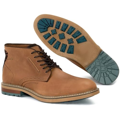Image of Arkbird Men's Chukka Boots, Leather Ankle Dress Boot Casual Oxfords Lace Up Work Shoes