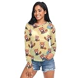 Cartoon Panda Yellow See Through Tops for Women Mesh Sheer Tops Long Sleeve Women Blouse Handle Zipper Camping Beach Swimming Pool Size M