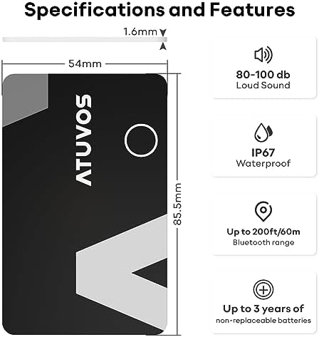Tracker Pour Android - Carte De Suivi Fine Rechargeable Pour Portefeuille, Valise, Sac | Noir - Compatible Google Localiser Mon Appareil