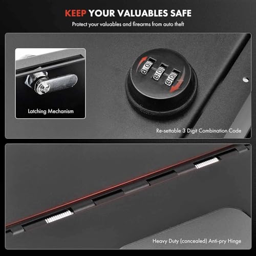 A-Premium Center Console Safe Gun Box Compatible with Chevrolet Silverado 1500 2019-2022, Silverado 1500 LTD 2022 & GMC Sierra 1500 2019-2022, Replace # 84081567 by A-Premium - Image 4