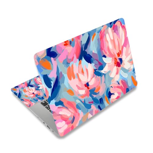 AIMSA Adesivo per computer portatile, 17 17,3 pollici Laptop Art Decal copertura universale, adesivi decorativi protezione della pelle del notebook, pittura a olio astratta fiore