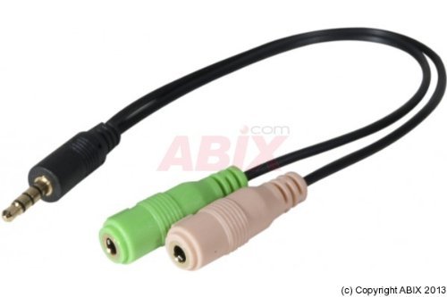 LOGON TBAV100 0.3m 3.5mm 2 x 3.5mm Noir, Vert, Rose câble Audio