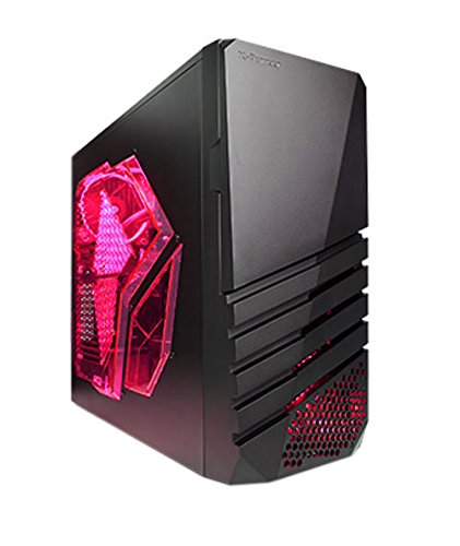 Apevia X-PIONEER-RD ATX Mid Tower Gaming Case w/ Large Red Tinted Side Window