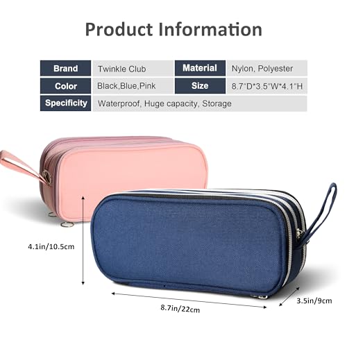 Image of Big Capacity Pencil Pen Case Office College School Organizer - Black