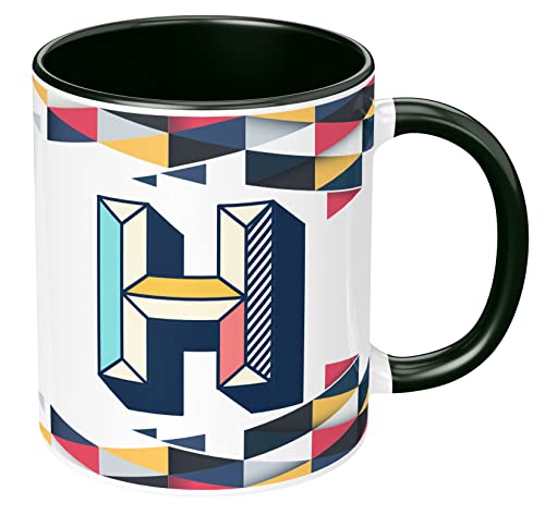 Image of 3D Colorful Alphabet Letter H Printed Coffee Mug For Girls Boys Friends Love Kids Best Gift For Birthday Anniversary Initial Letter H (Microwave Safe Ceramic Tea Coffee Mug-350ml) - ABV3TM2 21