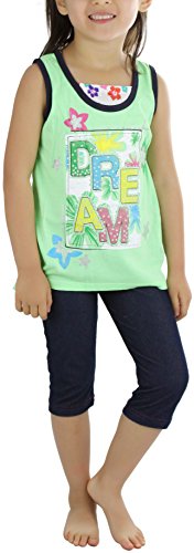 Image of ToBeInStyle Girl's Adorable Flower Print Tank Top w /Back Lace Design
