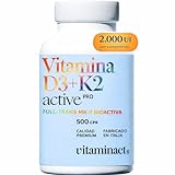 Vitamina D3 y K2 MK7 – 2000 UI – 500 Comprimidos Fáciles de Tomar – Alta Biodisponibilidad – Alta Pureza, Sin Dióxido de Silicio ni Aditivos – Formato Ahorro 16 Meses - Sin OGM.