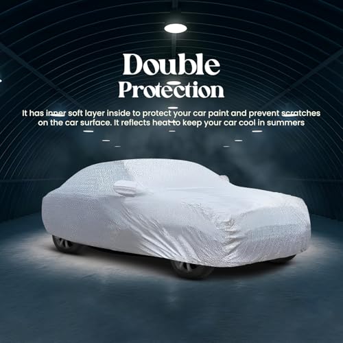 Image of Autofy Car Cover Waterproof SilverShield for Maruti S-Presso [Year 2019 Onwards] - S-Presso Car Cover Dust & UV Protection S-Presso Car Body Cover with Mirror Pocket Soft Cotton Lining