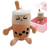 Porte-clés en peluche Bubble Tea – Décore les cartables, motif tasse en peluche douce, hauteur 12 cm | Fermoir en métal, remplissage en fibres synthétiques, finition lisse pour