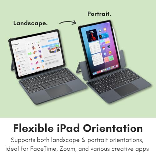 Macally iPad Pro 13 Inch Case with Keyboard (M4, 2024), iPad Pro 13 Keyboard with Trackpad, Multi Angle View Stand, Apple Pencil Holder, Backlit Features