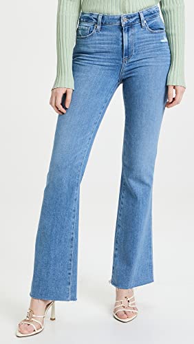 PAIGE Women's High Rise Laurel Caynon Flare Leg in Folk Distressed2
