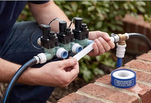 Image of PTFE Thread Sealing Tape - 1 /2 Inch x 472 Inches (12mm x 12m) White High-Density Plumbers Tape for Pipe Fittings, Shower Heads, and Water Taps - Water Resistant & Leak-Proof - Pack of 3